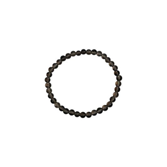 Smoky Quartz 4mm Crystal Bead Bracelet