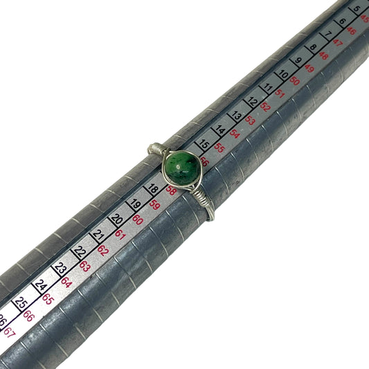 Ruby Zoisite 6mm Crystal Bead Wire Ring