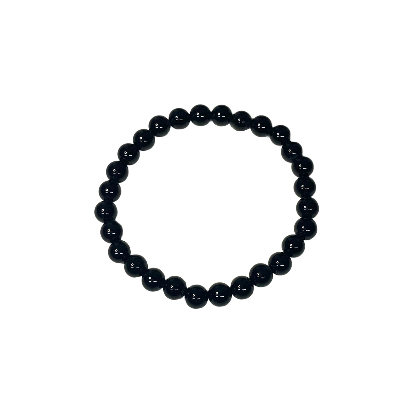 Black Agate 6mm Crystal Bead Bracelet