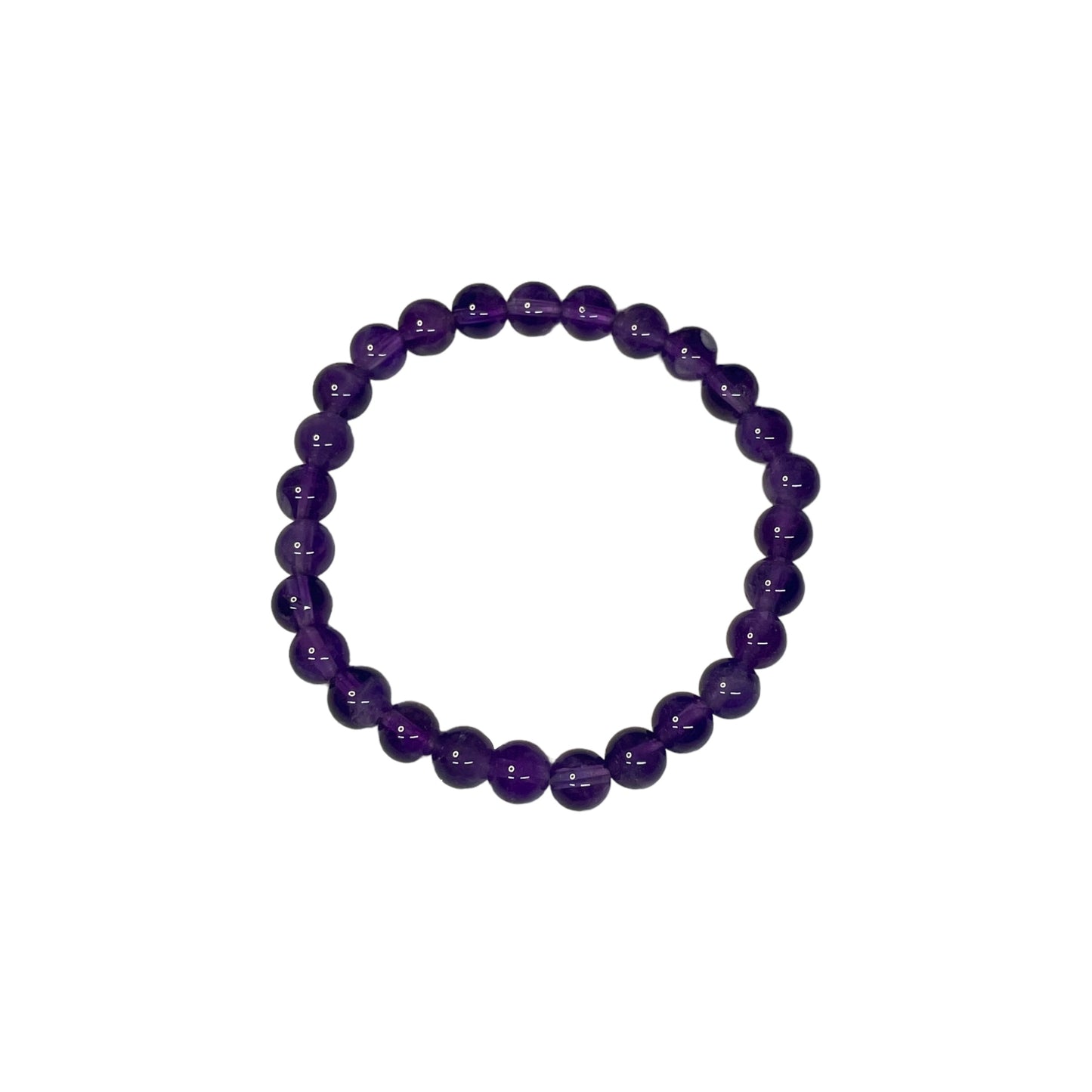 Amethyst 6mm Crystal Bead Bracelet