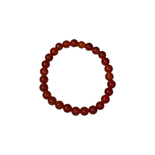 Carnelian 6mm Crystal Bead Bracelet