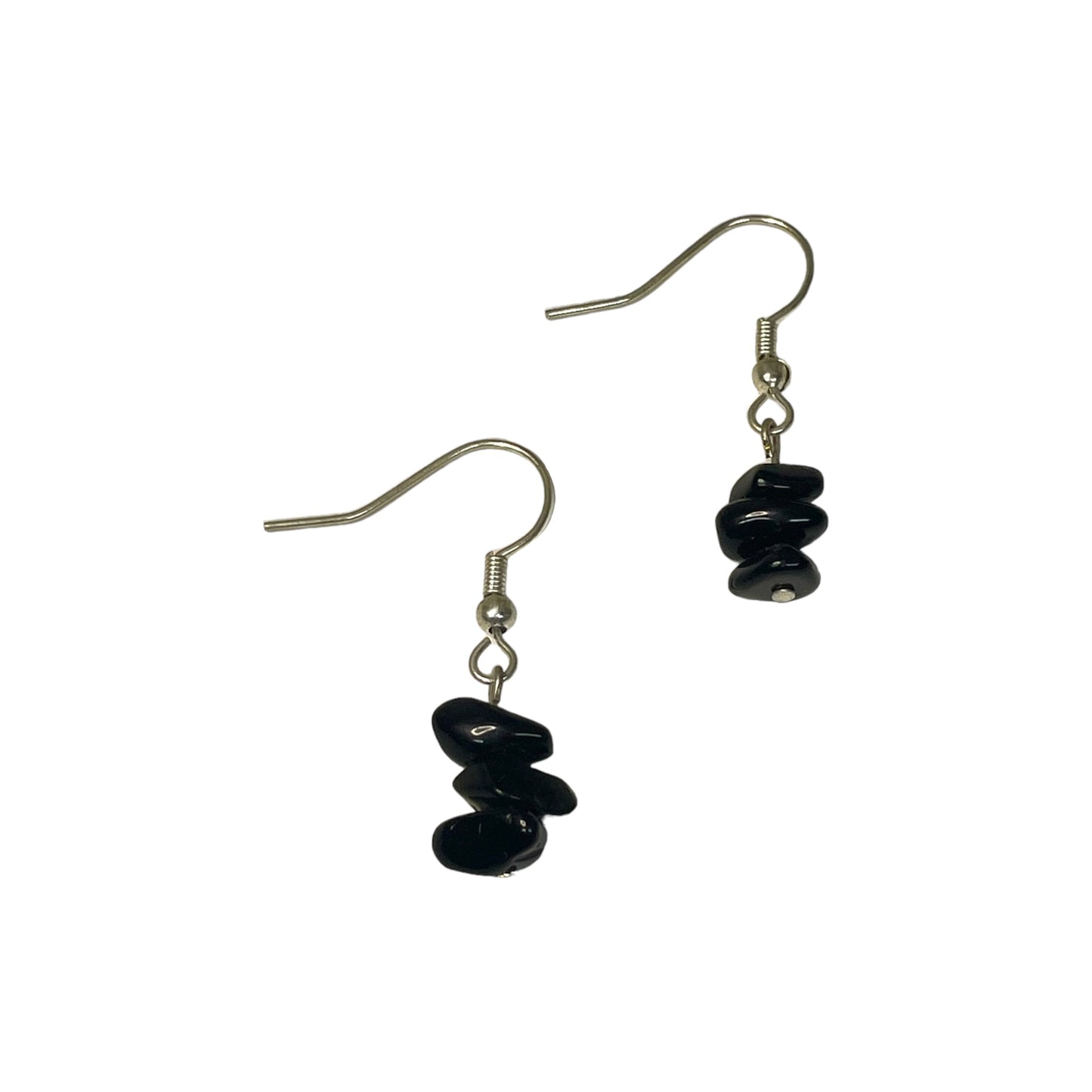 Onyx Stacked Crystal Chip Earrings