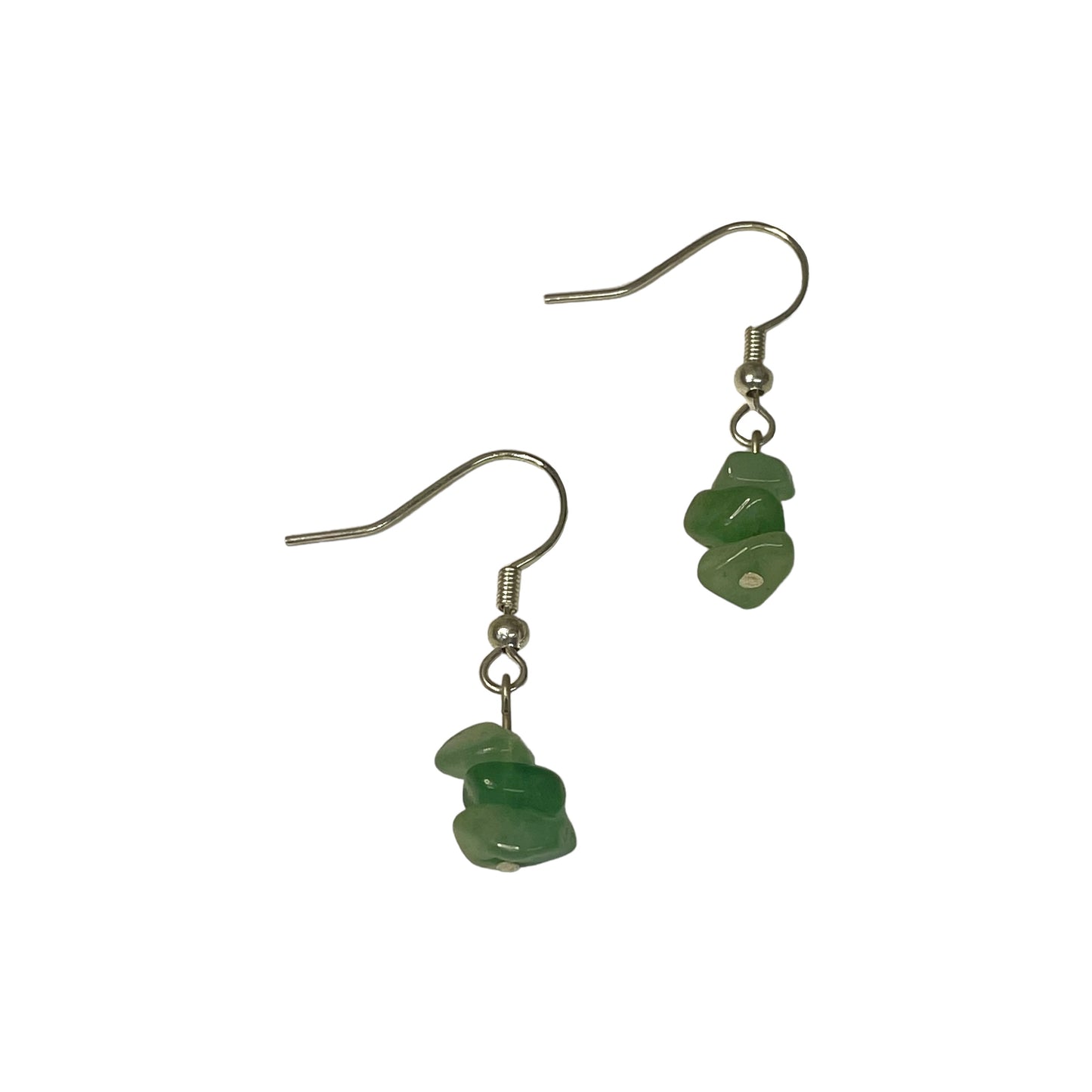 Green Aventurine Stacked Crystal Chip Earrings