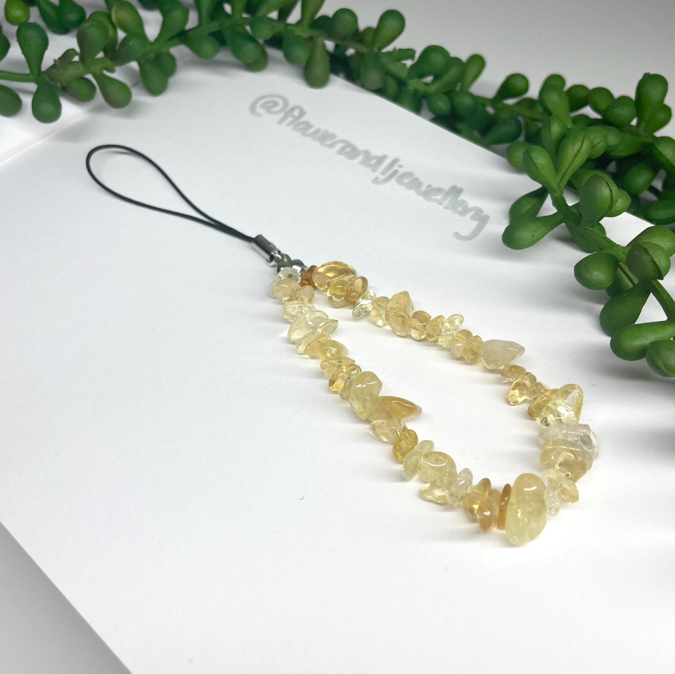 Citrine Crystal Chip Phone Strap