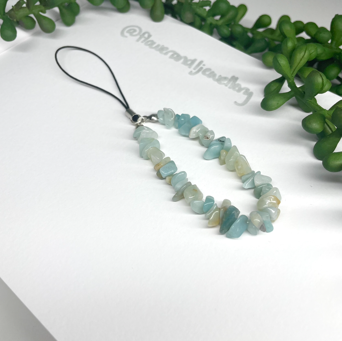 Amazonite Crystal Chip Phone Strap